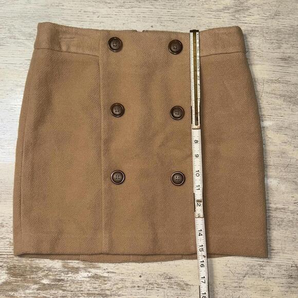 Gap Brown Academia Button Down Brown Skirt Size 0 Petite - Picture 3 of 5